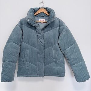 Joe Fresh Women's Light Blue Corduroy Puffer Jacket
